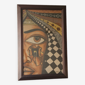 Table sand Diem Senegal framed 92x62cm