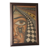 Tableau sable Diem Sénégal encadré 92x62cm