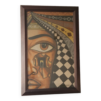 Table sand Diem Senegal framed 92x62cm