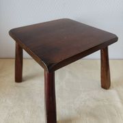 Wooden stool in Scandinavian style, handcrafted, circa 1960.