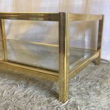Gold and chrome metal coffee table - 70s