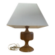 Vintage Scandinavian Turned Wood Lamp + Vintage Fabric Shade
