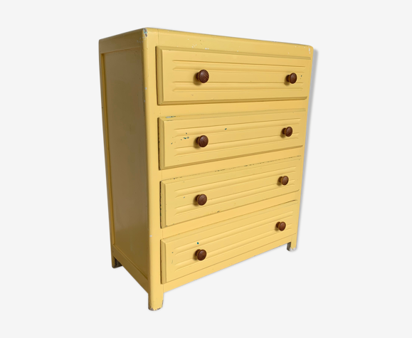 Commode parisienne vintage jaune