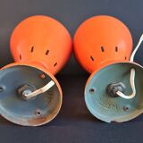 Authentic Pair of Seventies Orange wall lights from the "MBLE" brand.