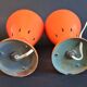 Authentic Pair of Seventies Orange wall lights from the "MBLE" brand.