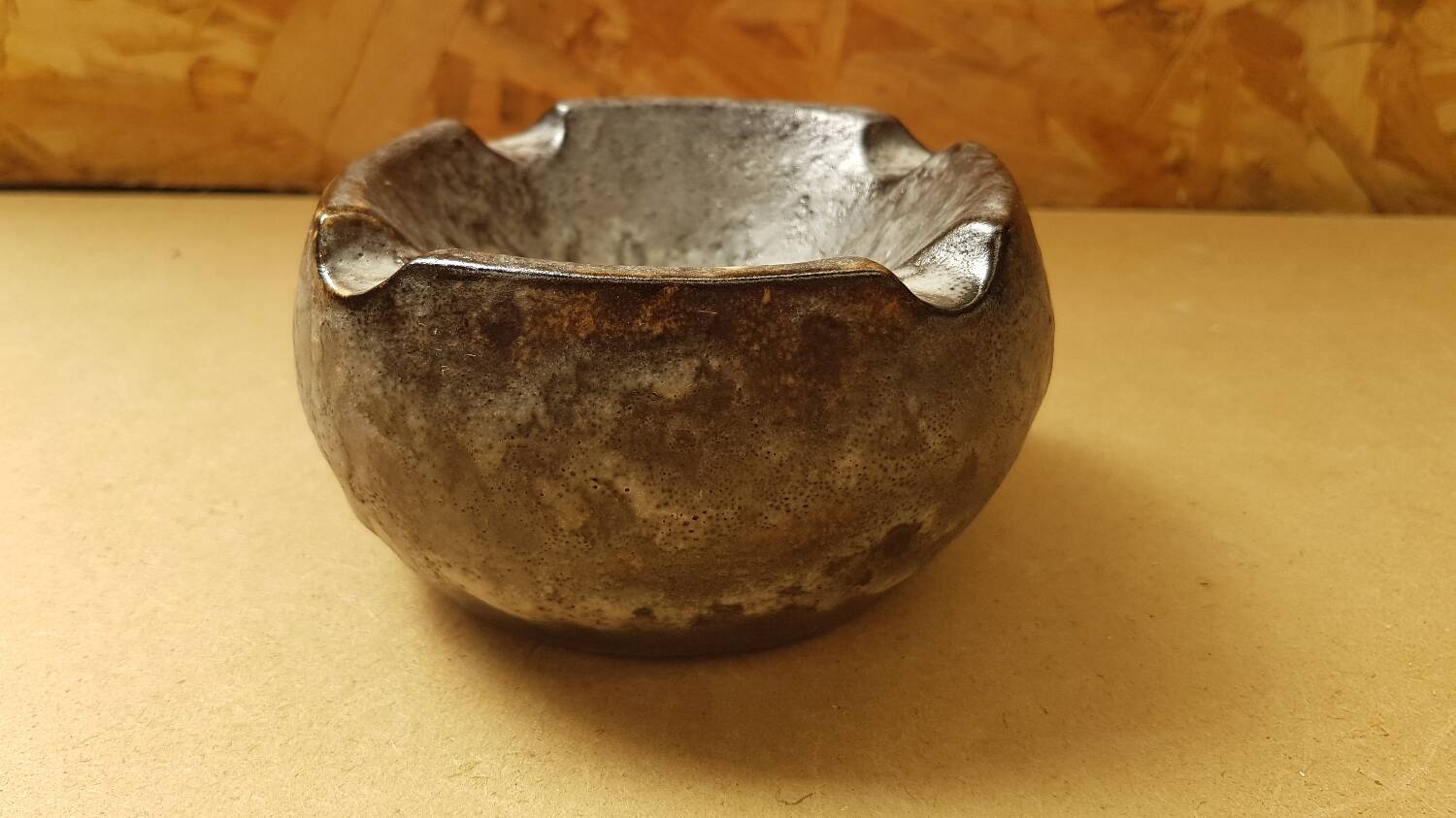 Old gray ceramic ashtray 70s vintage