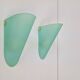 Vintage Triangular Conical Wall Sconces in Green Frosted Glass from Lumal-It, 1990s, Set of 2