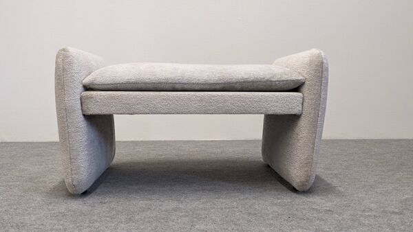 Repose-pieds ottoman ou tabouret bas en velours par Steiner, France 1970