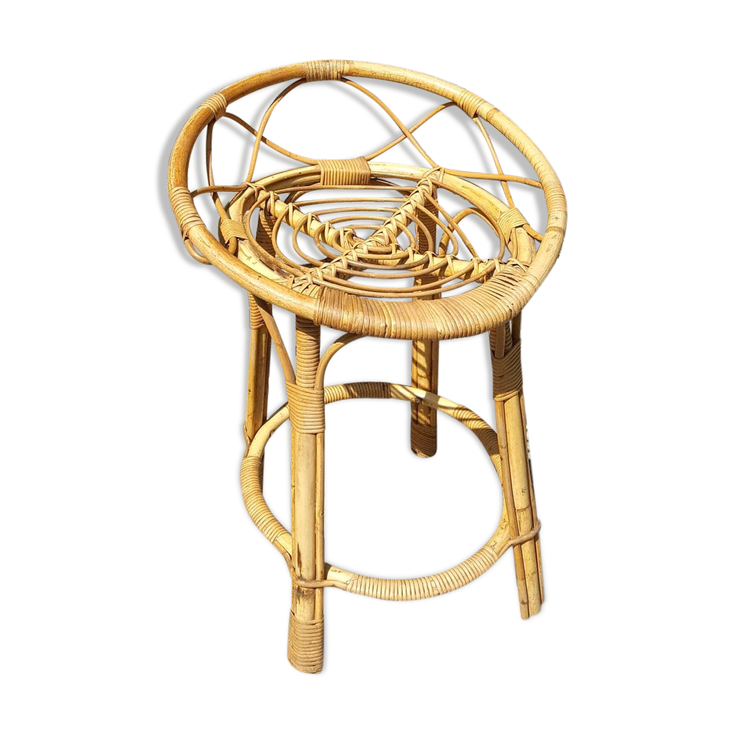 High chair in rattan 60s