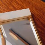 Plateau vintage année 50 en bois laqué et métal doré