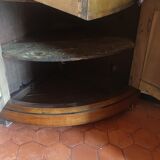 Large corner buffet in solid walnut Louis Philippe era around 1840