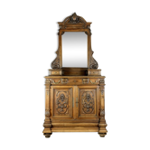 Renaissance psyche doors dresser in solid walnut