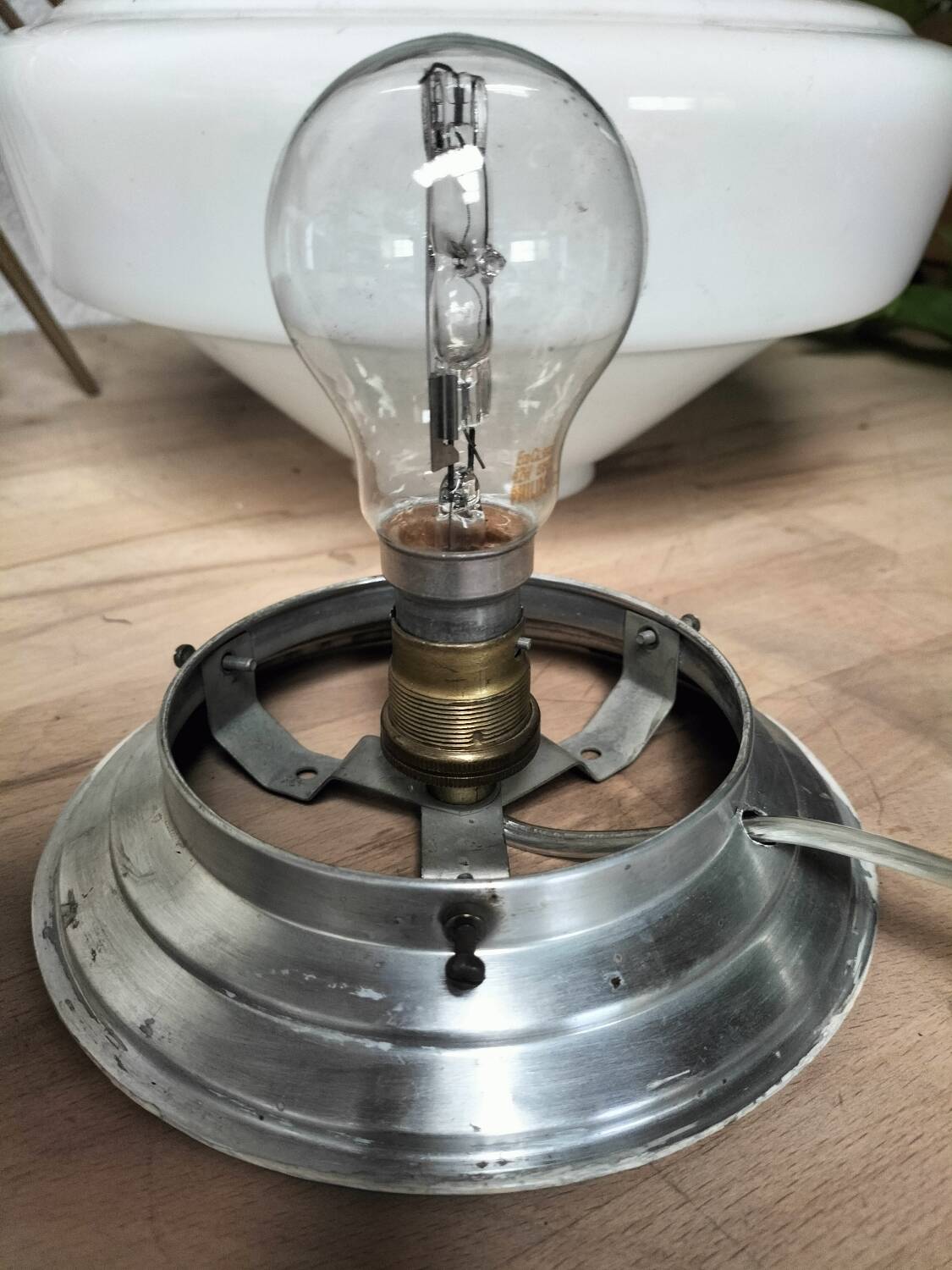 Pair of opaline lamps