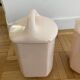 3 antique spice pots in pale pink earthenware from saint amandinoise