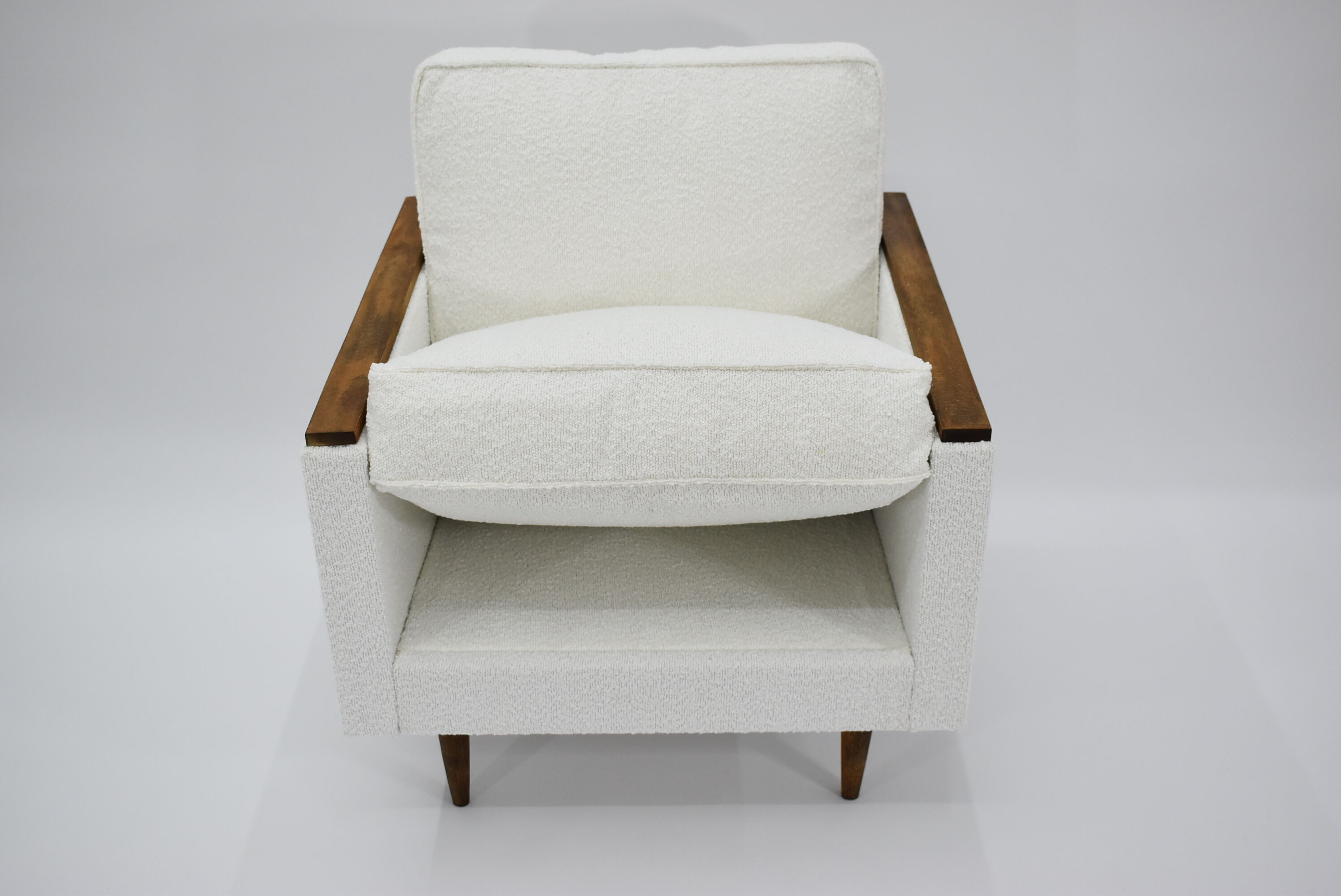 Original 70's armchair ZWP-08, fully restored, Bouclé, white