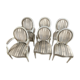 4 medallion chairs and 2 Louis-style armchairs from 1974
