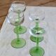 4 mismatched vintage Alsace wine glasses – Green stems