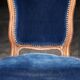 Adorable pair of low chairs from the 19th century. Wood and velvet fabric.