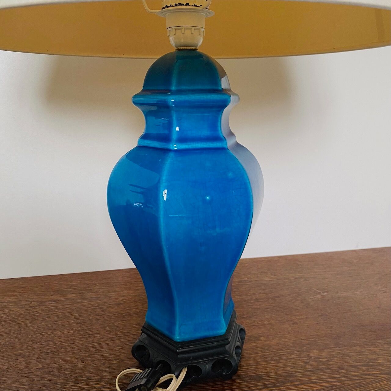 Blue turquoise ceramic table lamp