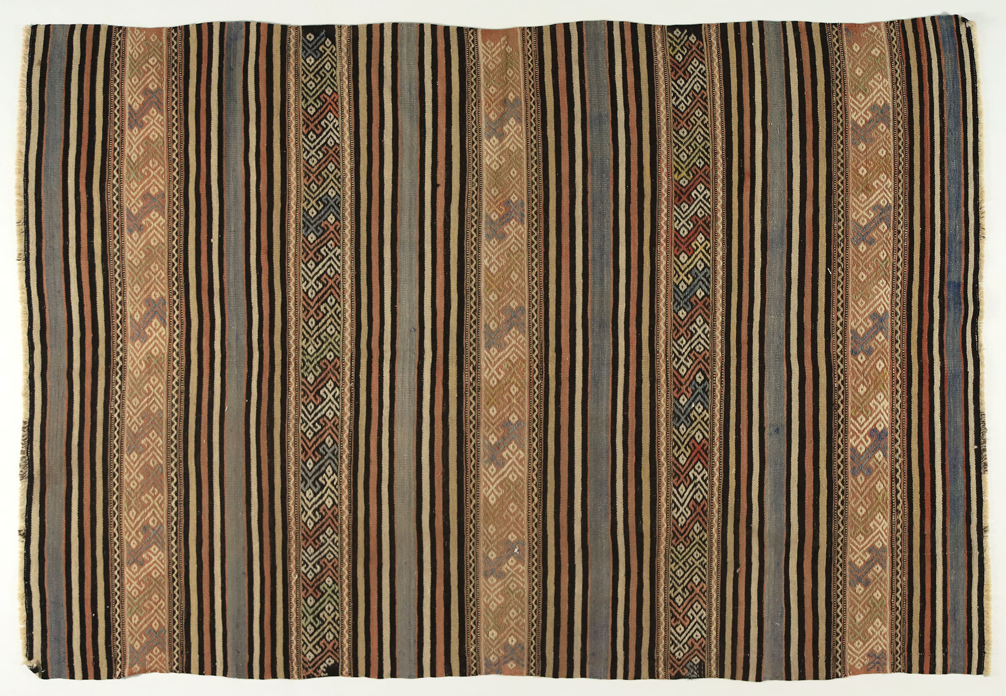 Anatolian handmade kilim rug 230 cm x 138 cm