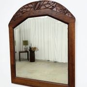 Art Deco oak mirror with carved motif
