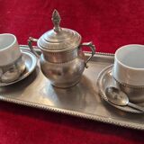 Earthenware and pewter coffee service