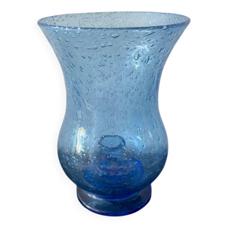Large Lavender Blue Tealight Holder from the Verrerie de Biot