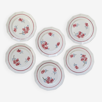 Dinner plates x6, Ceranord, Semi French Porcelain from the late 1950s