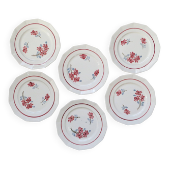 Dinner plates x6, Ceranord, Semi French Porcelain from the late 1950s