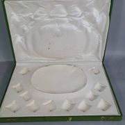 Ancien service à liqueur métal argenté / doré 12 gobelets, plateau + écrin