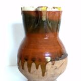Ancient pitcher Provencal glazed terracotta