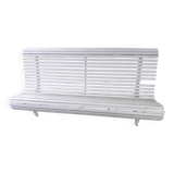 Old garden bench with metal legs and wooden slats