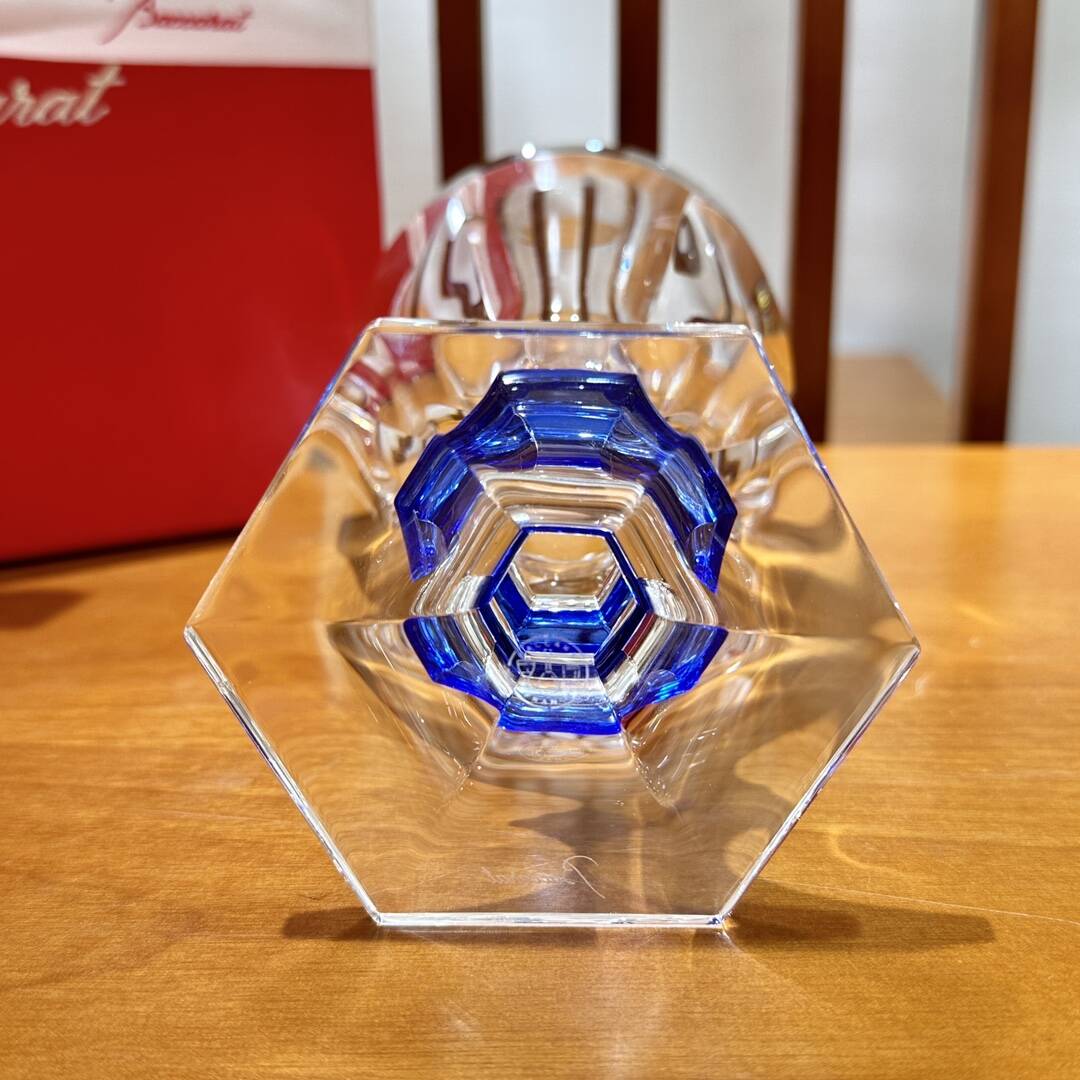 Baccarat Harcourt Blue Button Wine Glass