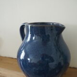Ceramic pitcher – blue enamel signed J. Normand handmade in France