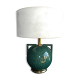 Lamp ball in ceramic green gold style art deco french work circa 1980