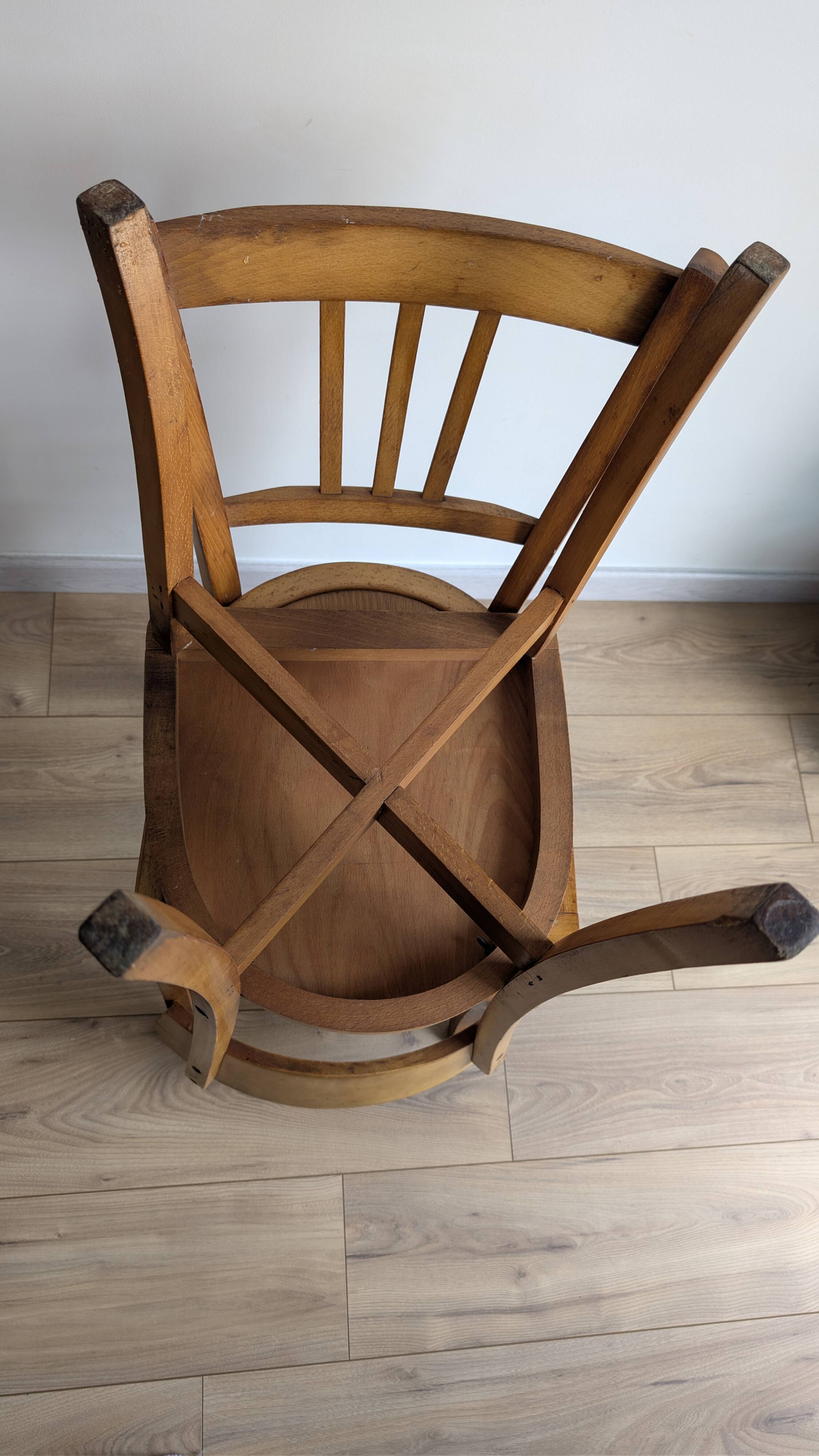 Vintage 1950s Bistro Chair in Beech