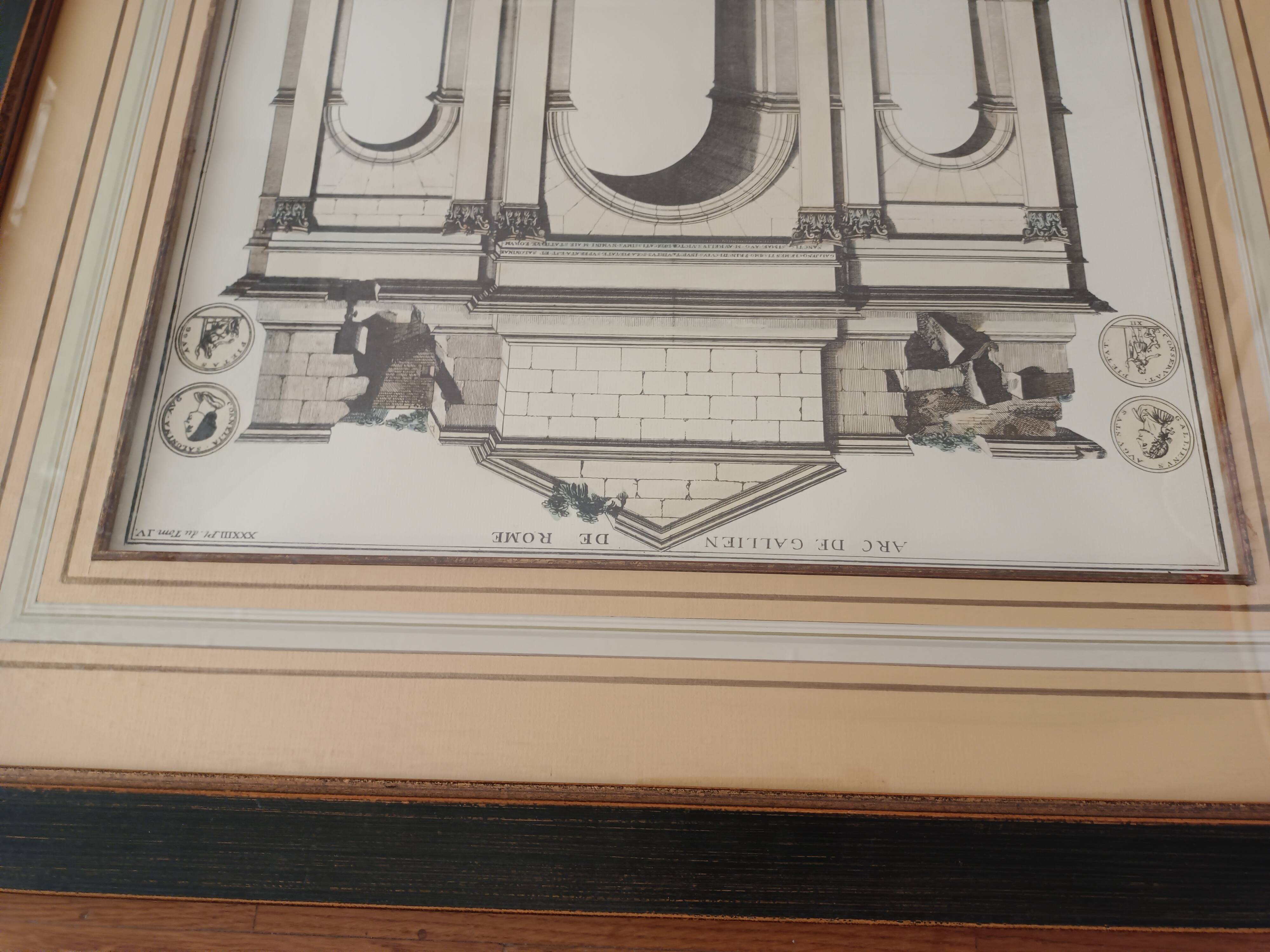 Drawing of the Arc de Triomphe of Gallien, Rome 57x65x2 cm