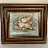 Still life of a bouquet of flowers, oil on canvas, signed.