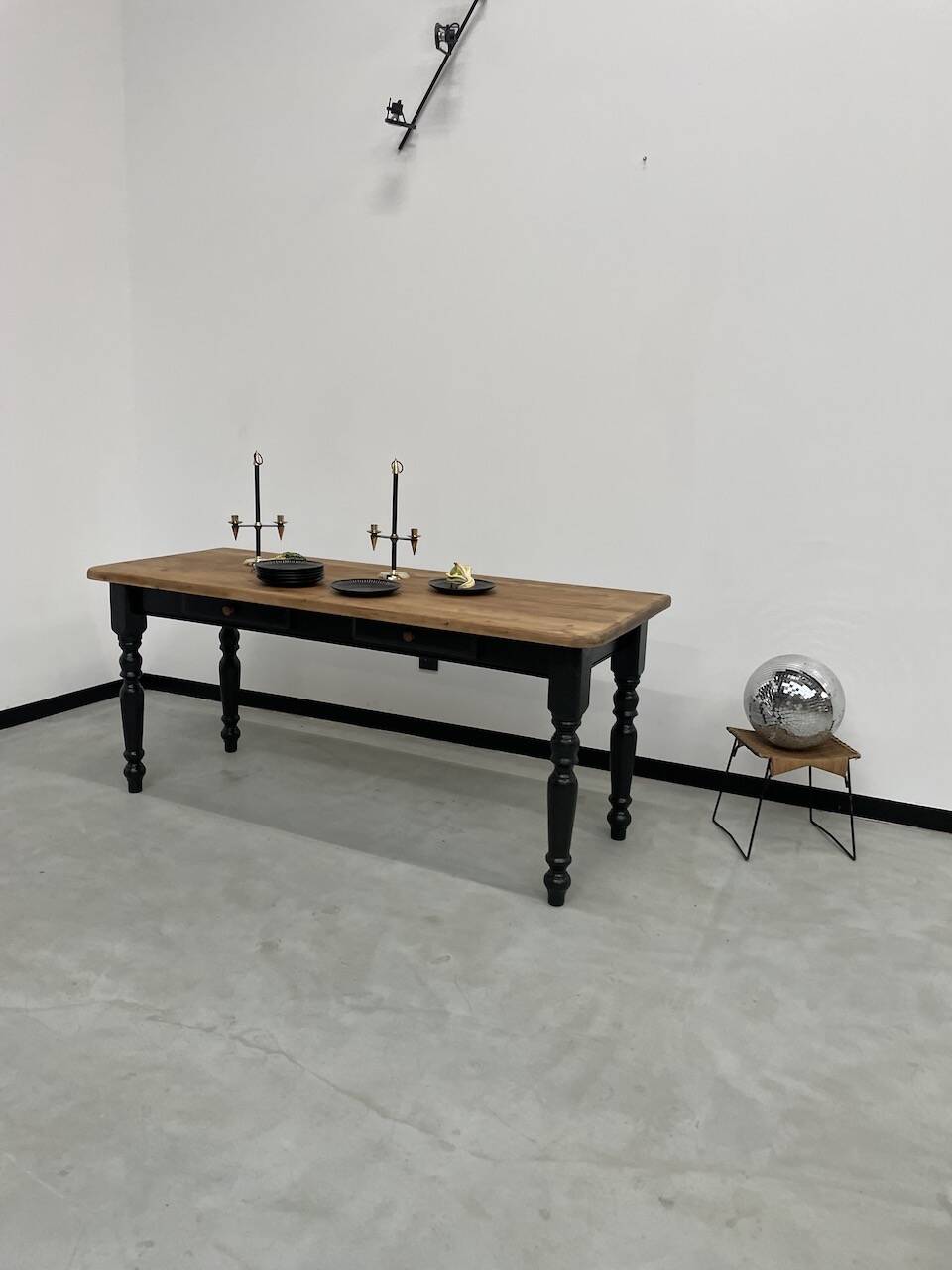 Farm table desk turned legs