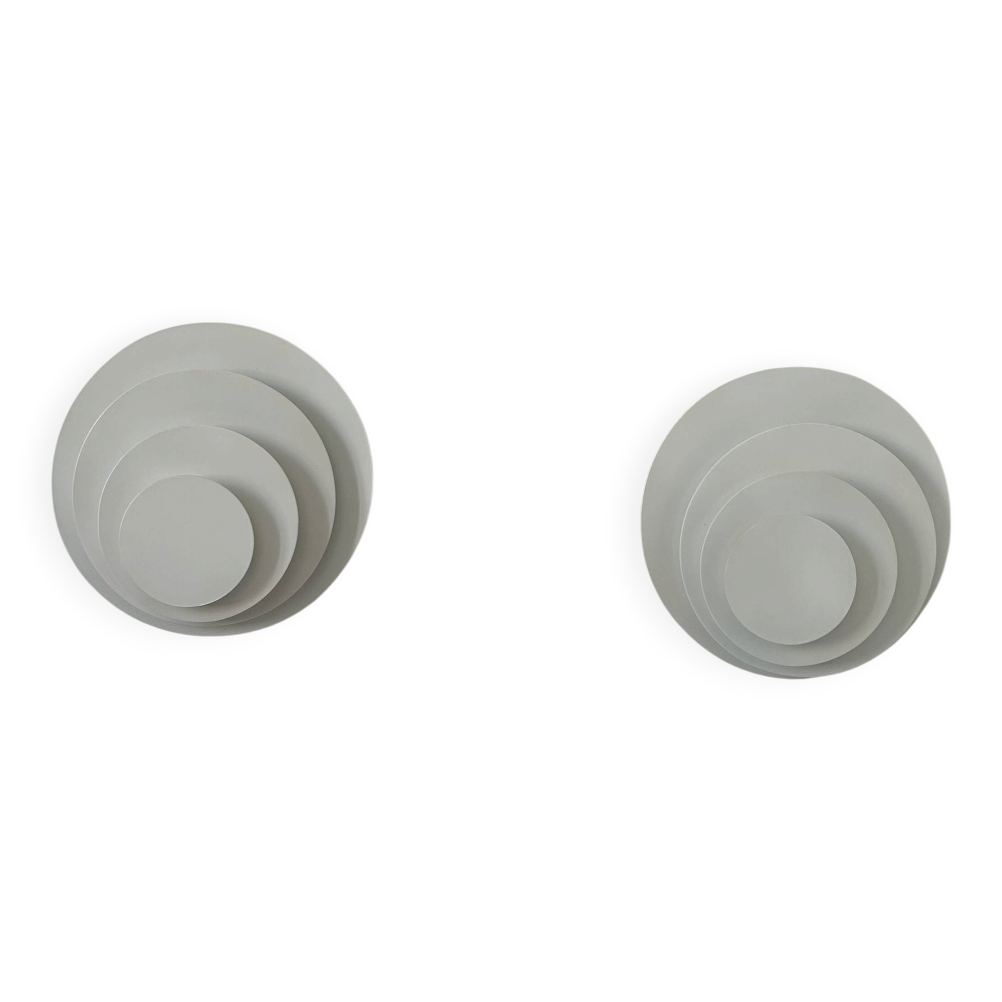 Pair of vintage wall lights, matte white metal, France, 1980.