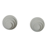 Pair of vintage wall lights, matte white metal, France, 1980.