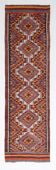 3x10 Red & Blue Kilim Runner Rug, 82x295Cm