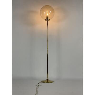 Iridescent glass brass globe lamppost