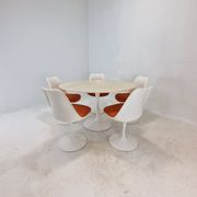 Knoll Marble Dining Table With 5 Chairs by Eero Saarinen, 1960s