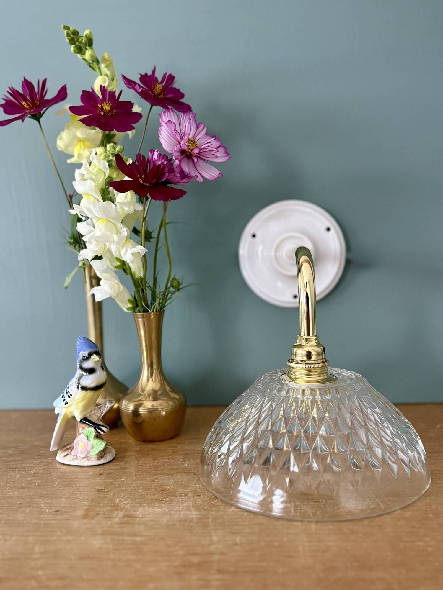 Vintage glass elbow wall light - tableware collection - (ACCV1)