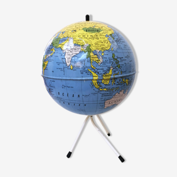 Globe terrestre Taride métallique, 1960