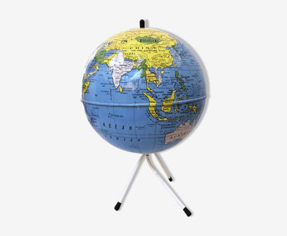 Globe terrestre Taride métallique, 1960