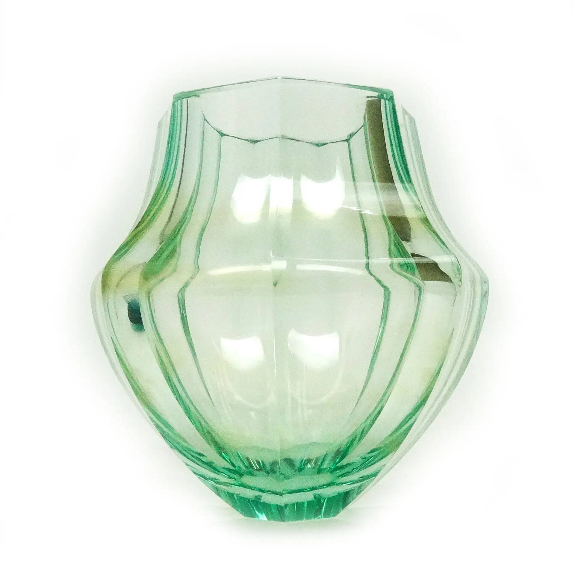 Art Deco vase, crystal, Moser, Czechoslovakia, 1930s