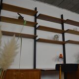 Scandinavian teak wall bookcase