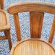 Set of 4 bistro chairs in beech and blond oak from the 50s